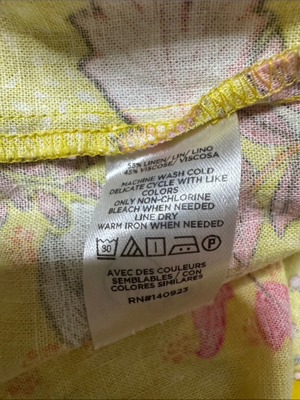 LOFT Yellow Floral Square Neckline Blouse